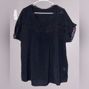 Lace crochet short sleeve casual shirt